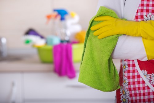 Professional carpet cleaning equipment in a business workspace
